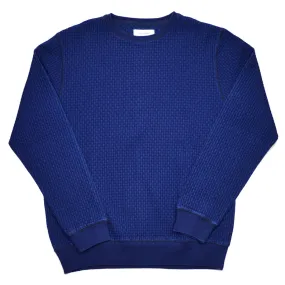 Soulland - Warners Sweater in 3D Effect Braided Fabric - Raw Indigo