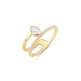 Statement Diamond Half Pave Ring