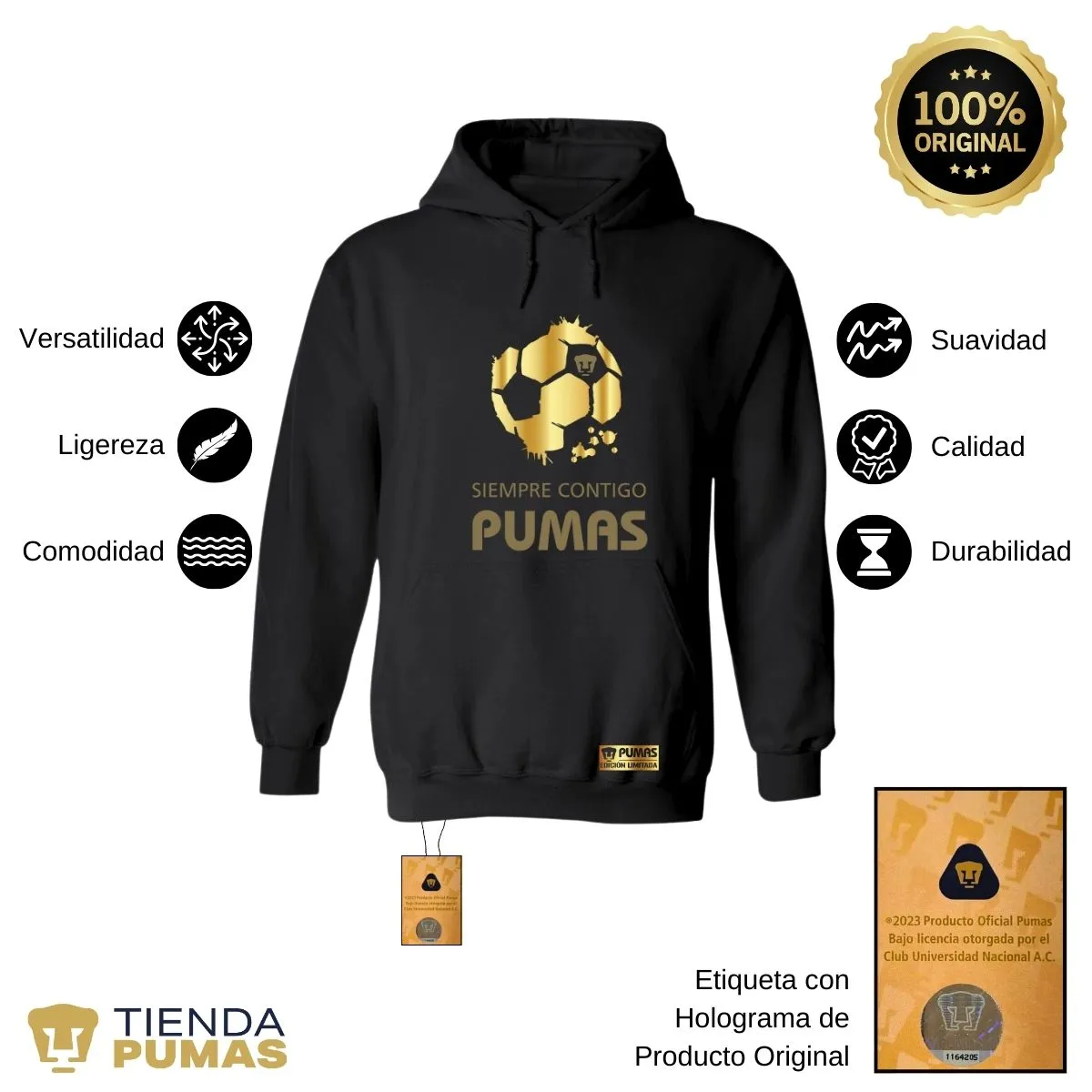 Sudadera para Hombre Hoodie Pumas UNAM Ed Limitada 2 Siempre contigo