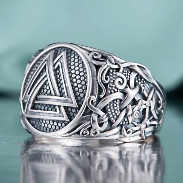 Valknut Ring - Sterling Silver or Gold