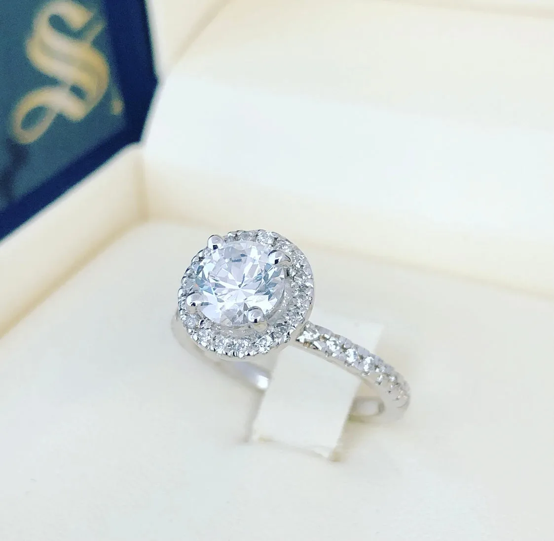 White gold engagement ring