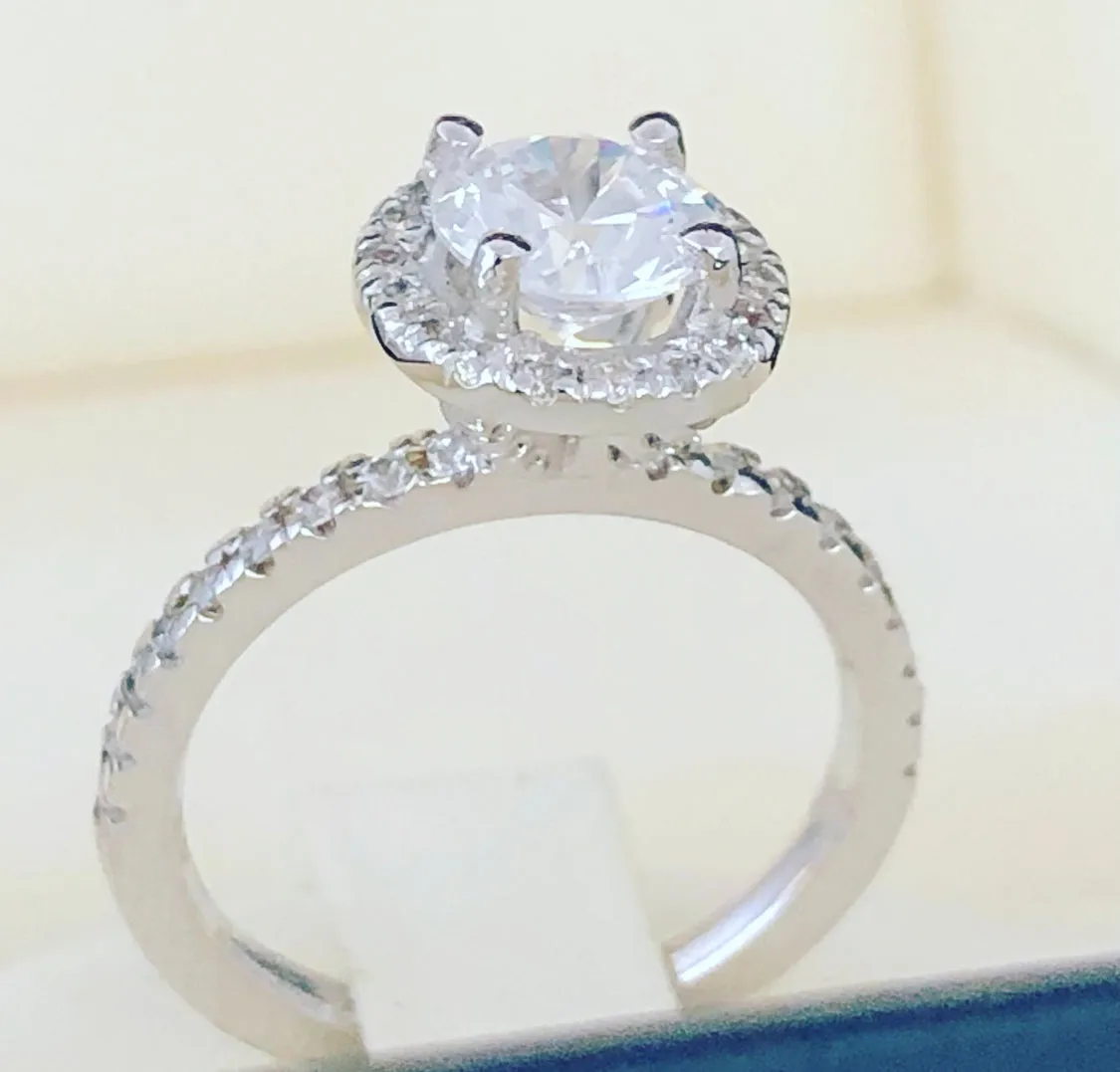 White gold engagement ring