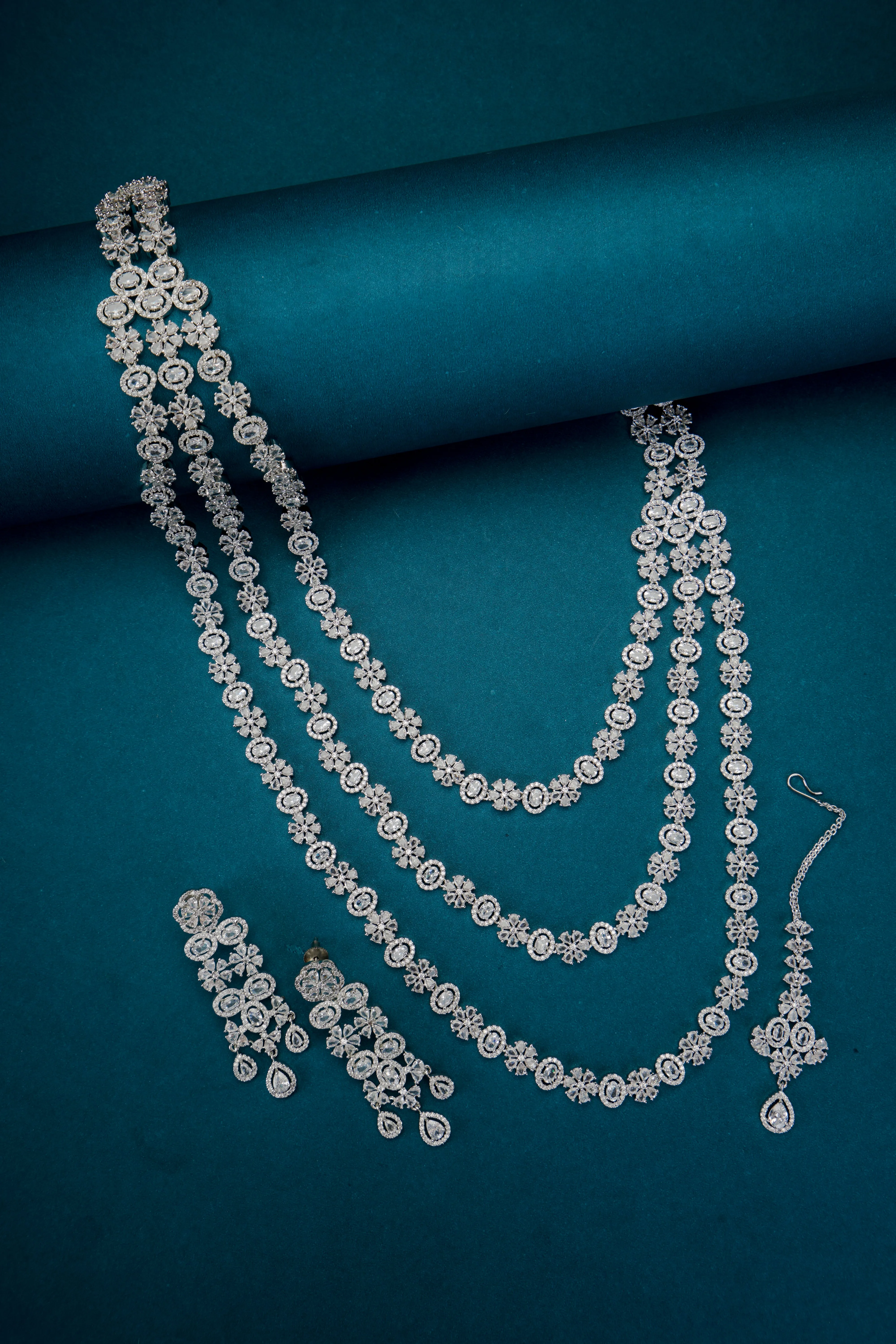 White Pearl Rhodium Necklace