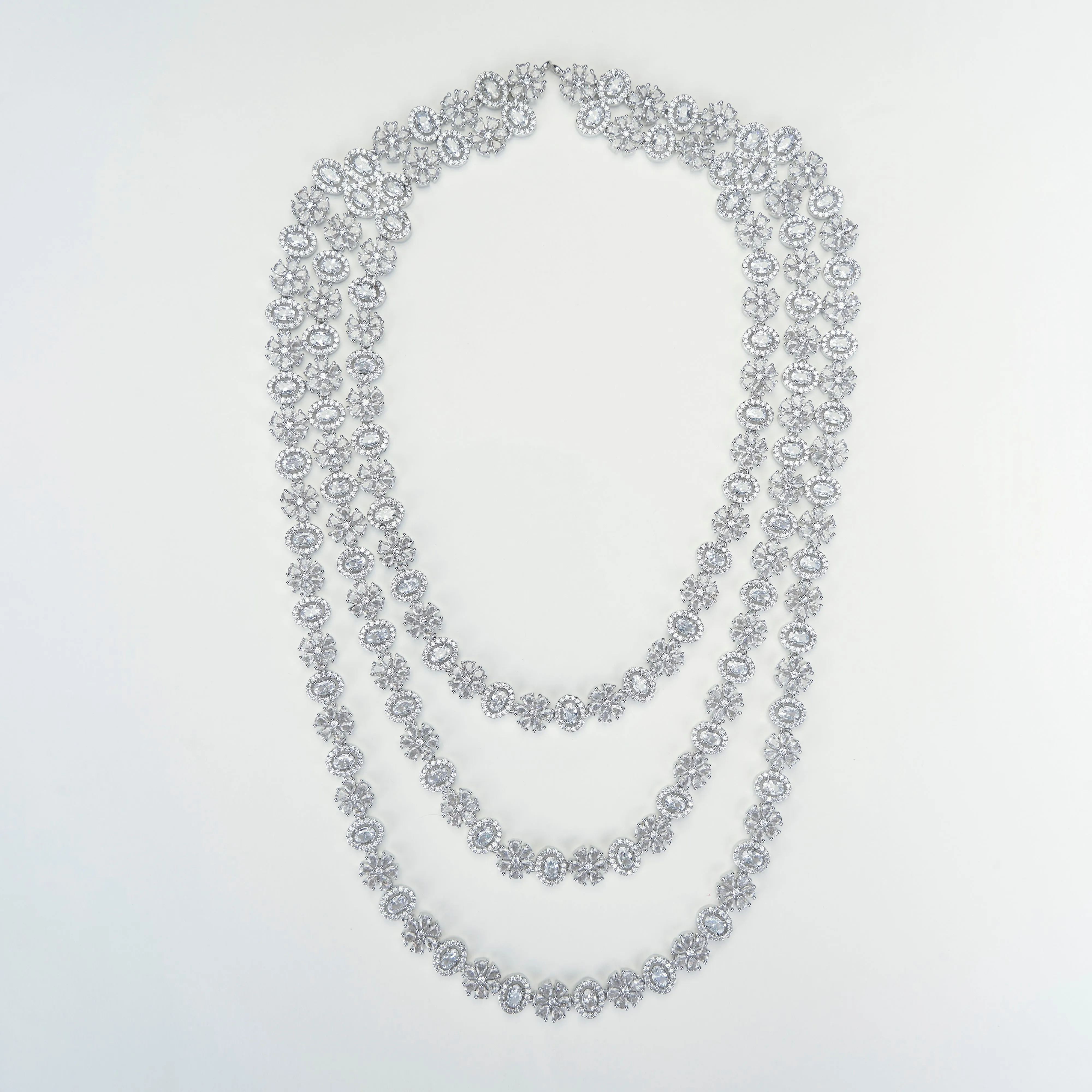 White Pearl Rhodium Necklace