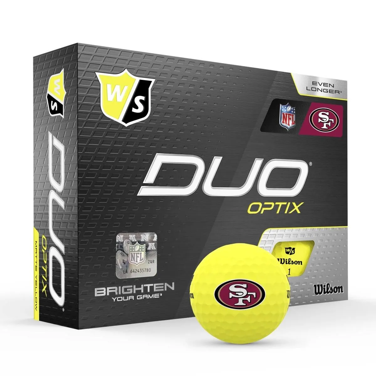 Wilson Staff Duo Optix NFL Team Licensed Golf Balls - Matte Yellow